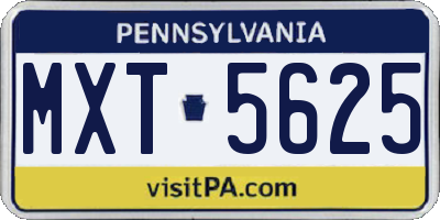 PA license plate MXT5625