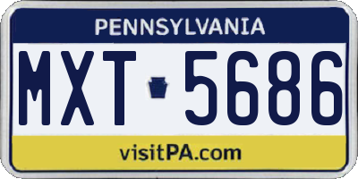 PA license plate MXT5686