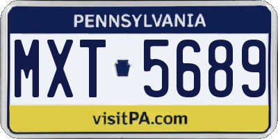PA license plate MXT5689