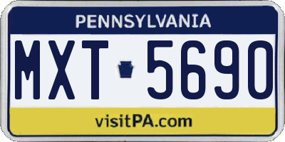 PA license plate MXT5690