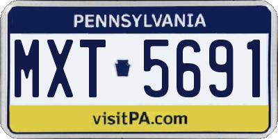 PA license plate MXT5691