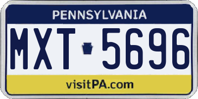 PA license plate MXT5696