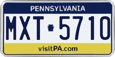 PA license plate MXT5710