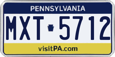 PA license plate MXT5712
