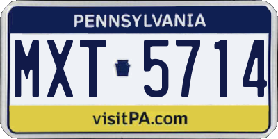 PA license plate MXT5714