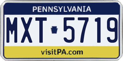 PA license plate MXT5719