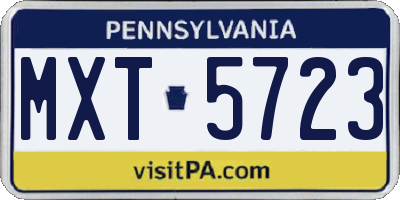 PA license plate MXT5723