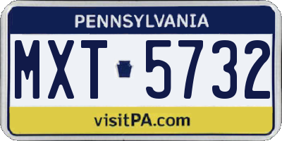 PA license plate MXT5732