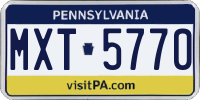 PA license plate MXT5770