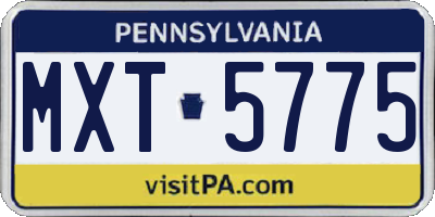 PA license plate MXT5775
