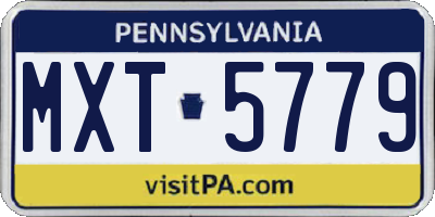 PA license plate MXT5779