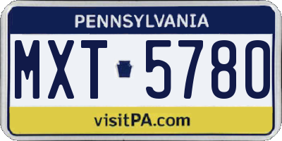 PA license plate MXT5780