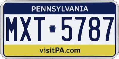 PA license plate MXT5787