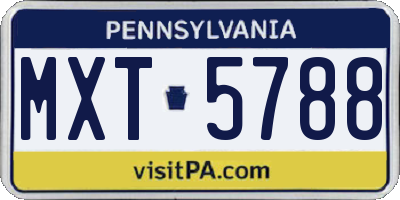 PA license plate MXT5788