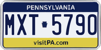 PA license plate MXT5790
