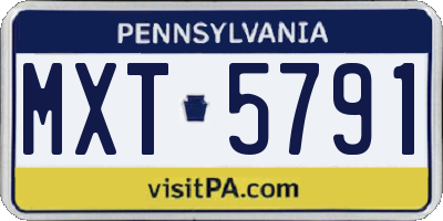 PA license plate MXT5791