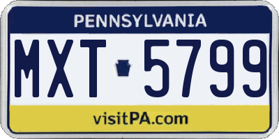 PA license plate MXT5799