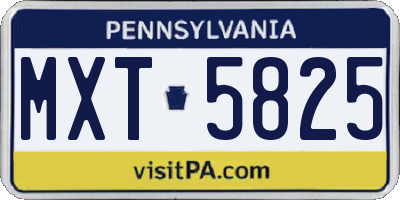 PA license plate MXT5825