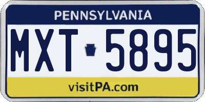 PA license plate MXT5895