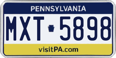 PA license plate MXT5898