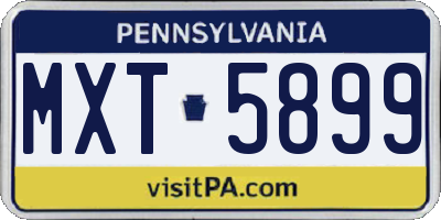 PA license plate MXT5899