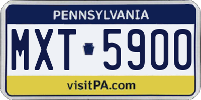PA license plate MXT5900