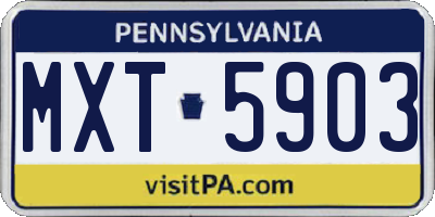 PA license plate MXT5903