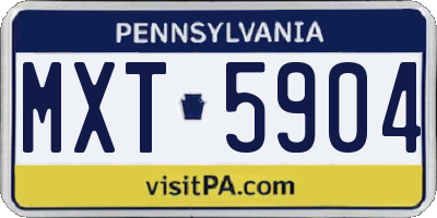 PA license plate MXT5904