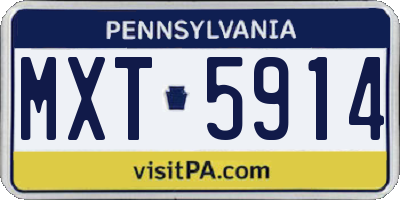 PA license plate MXT5914