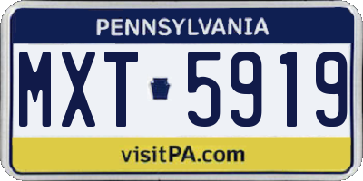 PA license plate MXT5919