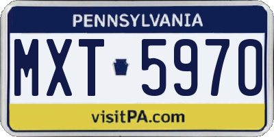 PA license plate MXT5970