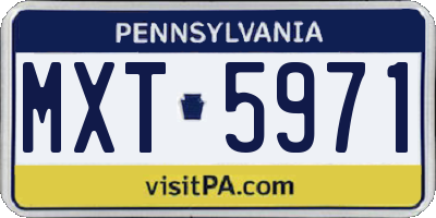 PA license plate MXT5971