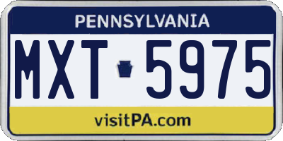 PA license plate MXT5975