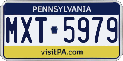 PA license plate MXT5979