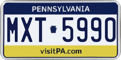 PA license plate MXT5990