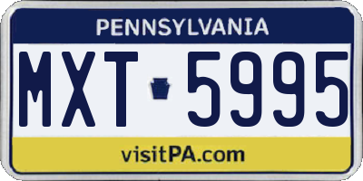 PA license plate MXT5995