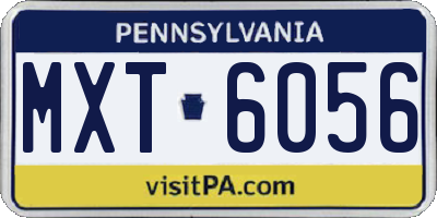 PA license plate MXT6056