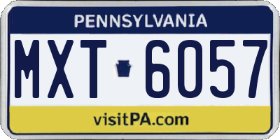 PA license plate MXT6057