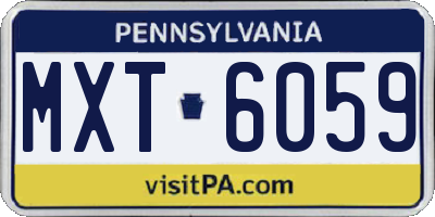 PA license plate MXT6059