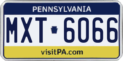 PA license plate MXT6066