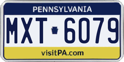 PA license plate MXT6079