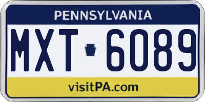PA license plate MXT6089