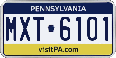 PA license plate MXT6101