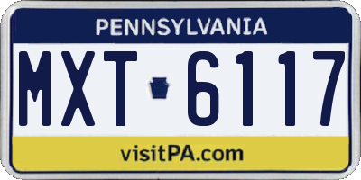 PA license plate MXT6117