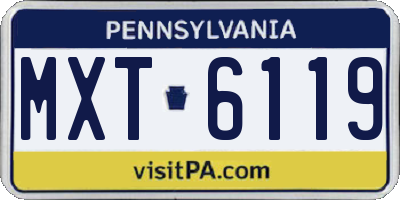 PA license plate MXT6119