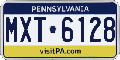 PA license plate MXT6128