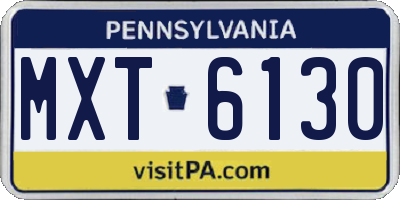 PA license plate MXT6130