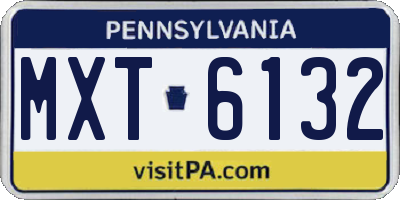 PA license plate MXT6132