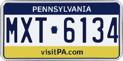PA license plate MXT6134