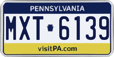 PA license plate MXT6139